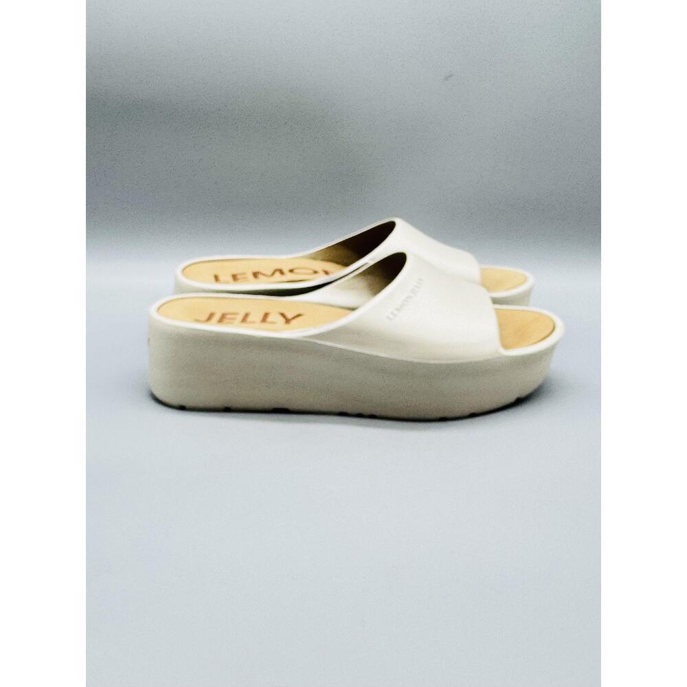 Lemon Jelly Sandals Womens 9.5 White Sunny Platform Slide Slip On Comfort Shoes